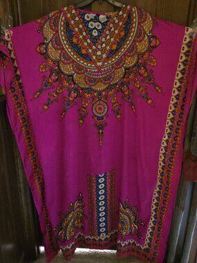 Pink Summer Caftan Dress Gown 1SFM